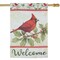 Northlight Cardinal on Holly and Berry Branch "Welcome" Christmas Outdoor House Flag - 28" x 40"